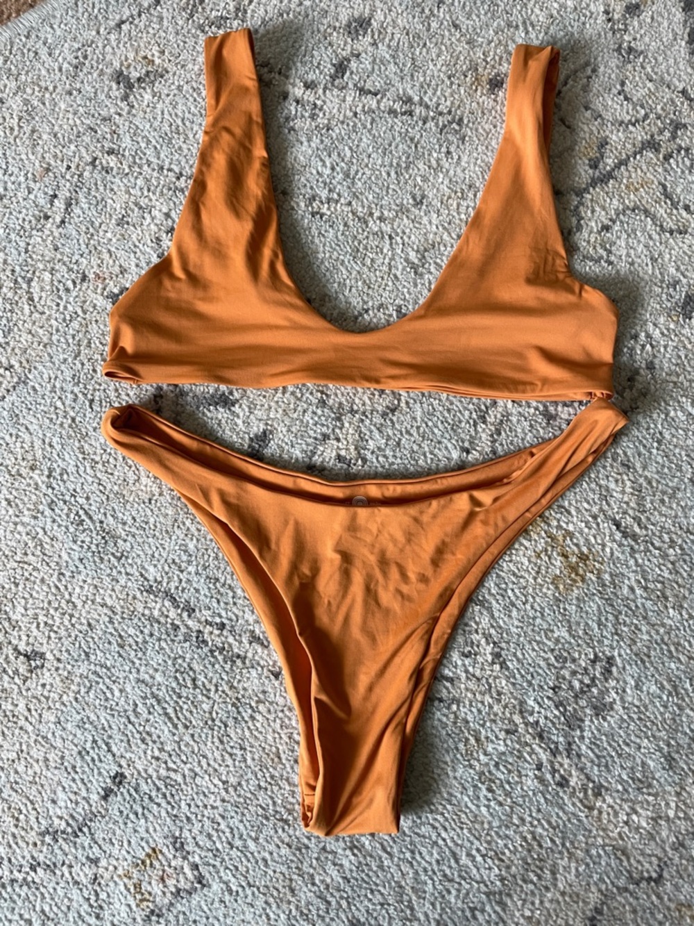 Scoop Neck Bikini Set in Rust Orange - Women Swim